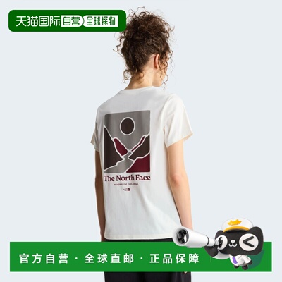 自营欧洲直邮The North Face北面 Monte女士白沙色棉质印花标准T