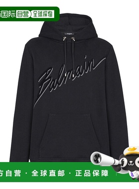 香港直邮Balmain Flocked Letter 连帽衫 EH1JT047BC86长袖