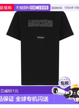1h可退 香港直邮Moschino 莫斯奇诺 男士 and Polos T恤黑色T恤 0