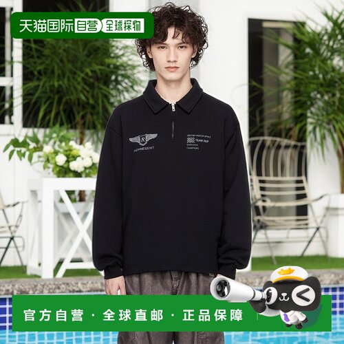 1h可退 香港直邮Represent 男士 黑色 Team Rep Quarter Zip 套头