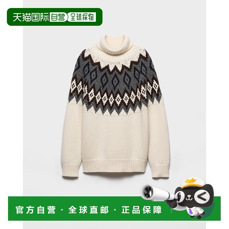 欧洲直邮PRADA（普拉达）羊绒羊毛高领毛衣针织长袖