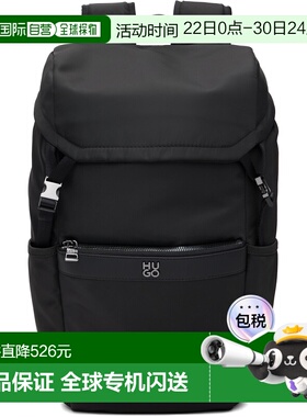 1h可退 香港直邮Hugo 雨果 男士 HUGO 黑色双肩包 50558382
