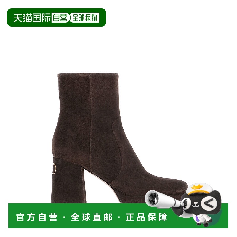 1h可退 香港直邮Valentino 华伦天奴 女士 深褐色绒面革短靴 TW0S