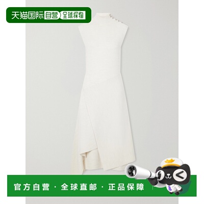 香港直邮Lanvin 朗雯 女士 垂褶羊毛混纺高领中长连衣裙 RWDR0003