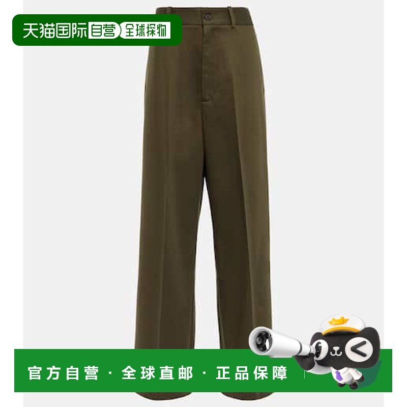 1h可退 香港直邮NILI LOTAN 女士 Johan 初剪羊毛长裤 green绿色