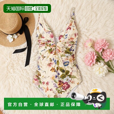 1h可退 香港直邮ZIMMERMANN 女士 Patience 褶裥印花泳衣 1530WRS