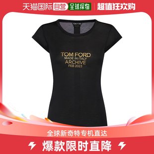 香港直邮Tom Ford 女士Logo印花真丝T恤