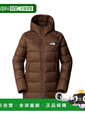 自营欧洲直邮The North Face北面 Hyalite女士烟熏棕尼龙连帽羽绒
