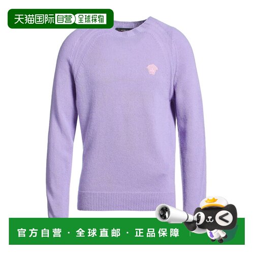 1h可退 香港直邮versace 范思哲 男士 羊绒混纺毛衣 purple紫色