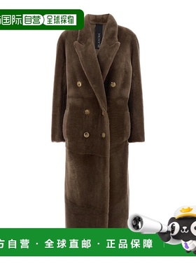 香港直邮BLANCHA 女士 Lapels 棕色经典款可反穿设计皮草大衣 251