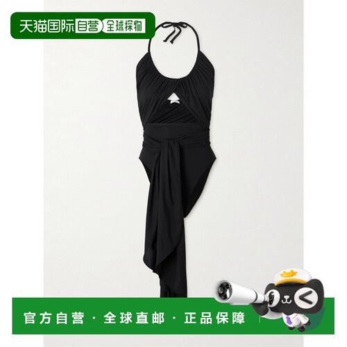 香港直邮Alaia 女士 挂脖垂褶泳衣 AA9W0076J040B【付后1h可退】