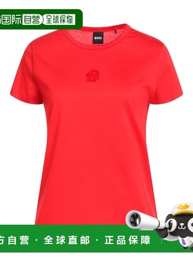1h可退 香港直邮BOSS 波士 女士 基础款T恤 red红色 舒适时尚