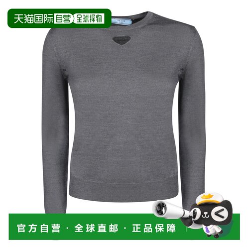 1h可退 香港直邮PRADA 女士针织衫 P24Q2O165PF0031 SS2025 灰色