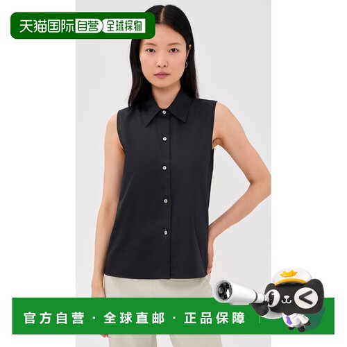 1h可退 美国直邮VINCE 女士 宽松系扣背心上衣 black黑色 舒适时