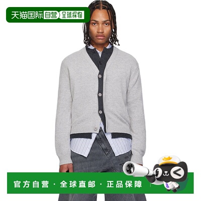 1h可退 香港直邮J.W. Anderson 男士 灰色叠层开衫 KW1434YN0423