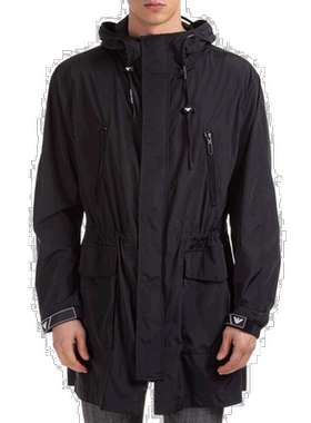 香港直邮Emporio Armani 黑色束腰休闲夹克 3H1L801NXGZ阿玛尼