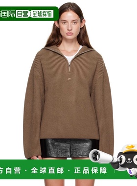 1h可退 香港直邮Courreges 女士 棕色 Ribbed Wool Trucker 毛衣