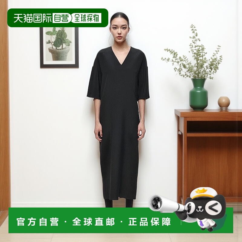 自营欧洲直邮COS 女士黑色桑蚕丝连衣裙新款