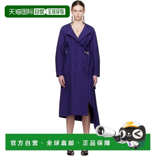 1h可退 香港直邮Tory Burch 托里 伯奇 女士 紫色 Cotton Wrap 连