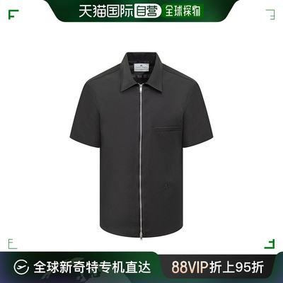 香港直邮Courreges 男士 Courreges 拉链浅色斜纹短袖衬衫 124CCH