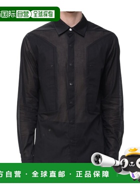 1h可退 香港直邮Rick Owens 翻领长袖衬衫 RU01F2237CV