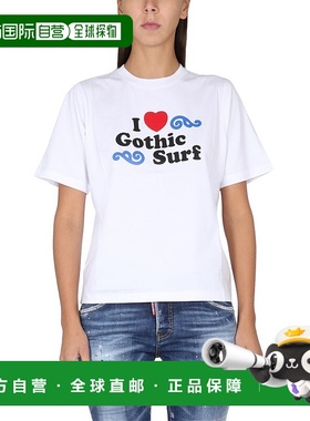 香港直邮Dsquared2 二次方 女士 徽标短袖T恤 S75GD0325S24387