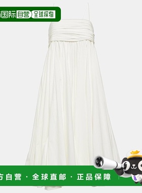 1h可退 香港直邮KHAITE 女士 Lally 棉质中长连衣裙 white白色 舒