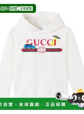 香港直邮Gucci 古驰 男童 x Euan Roberts 棉质抓绒连帽衫童装