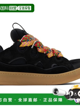 香港直邮Lanvin 朗雯 男士 黑色 Leather Curb 运动鞋 FUSKDK12DR