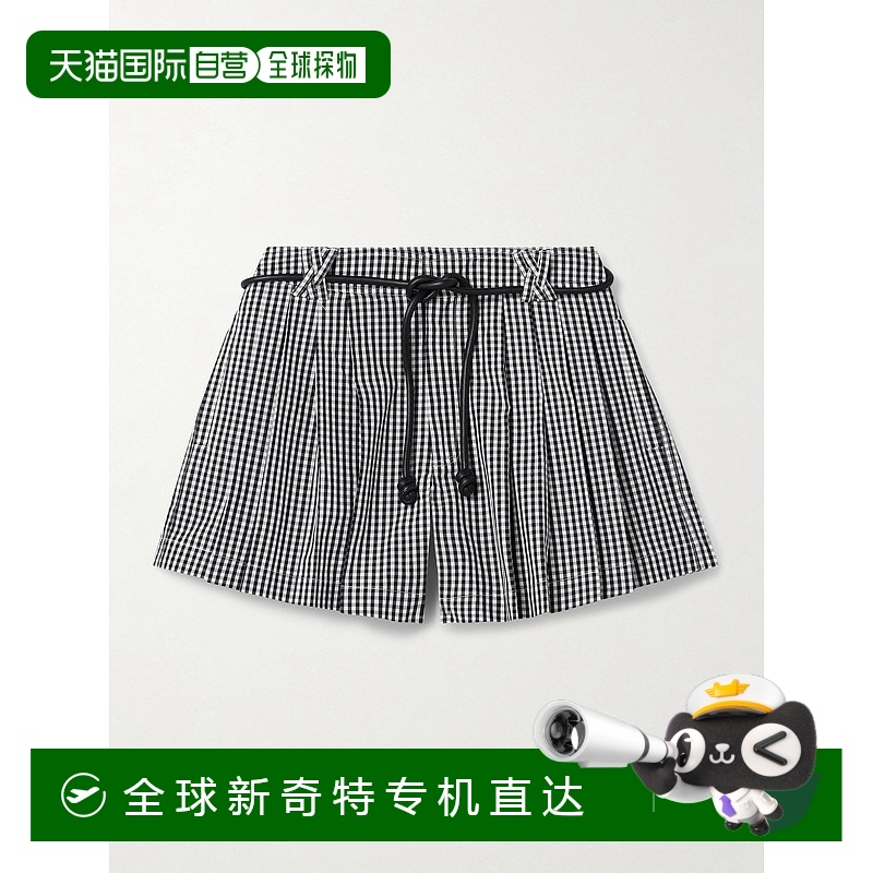 1h可退 香港直邮SEA 海洋 女士 Neci 束带褶裥方格棉布棉质府绸短