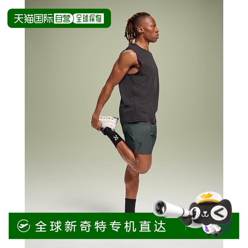 欧洲直邮On昂跑All-Day系列男士铅色/黑色棉logo印花短裤