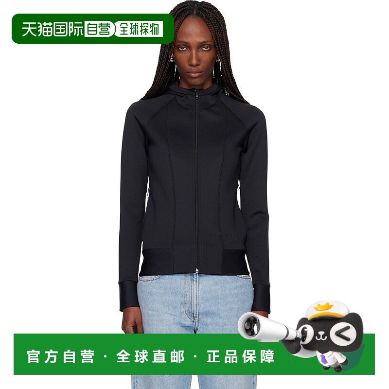 香港直邮valentino 华伦天奴 女士 黑色 Embossed Logo 连帽衫 7B