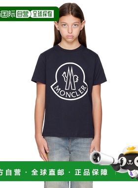 1h可退 香港直邮Moncler 盟可睐 女童 海军蓝 Printed Logo Cotto
