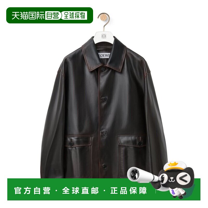 香港直邮LOEWE 男士夹克 H526Y34L113310 AW2024 黑色 单排扣皮夹
