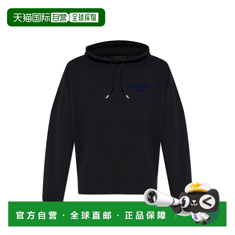 1h可退 香港直邮Dsquared2 二次方 男士 標誌細部抽繩連帽衫 S74G