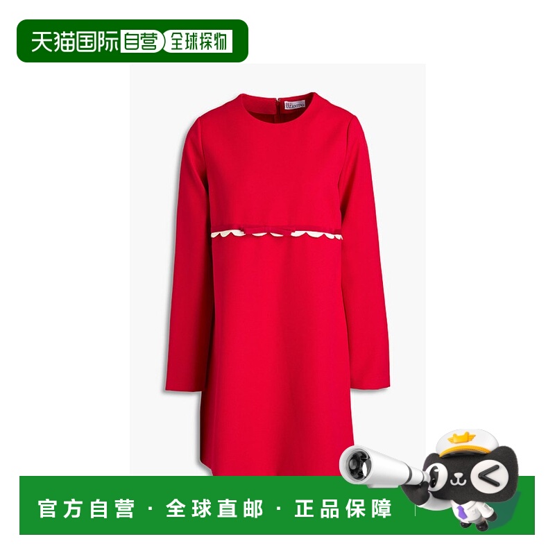 1h可退 香港直邮Red Valentino 红 华伦天奴 女士 齿纹绉纱迷你连