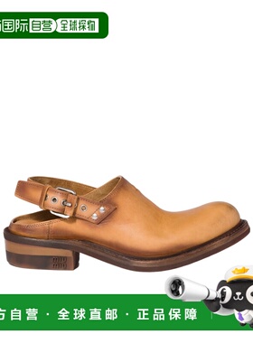 1h可退 香港直邮Miu Miu 带扣皮质穆勒鞋 5R667E5ODFA045