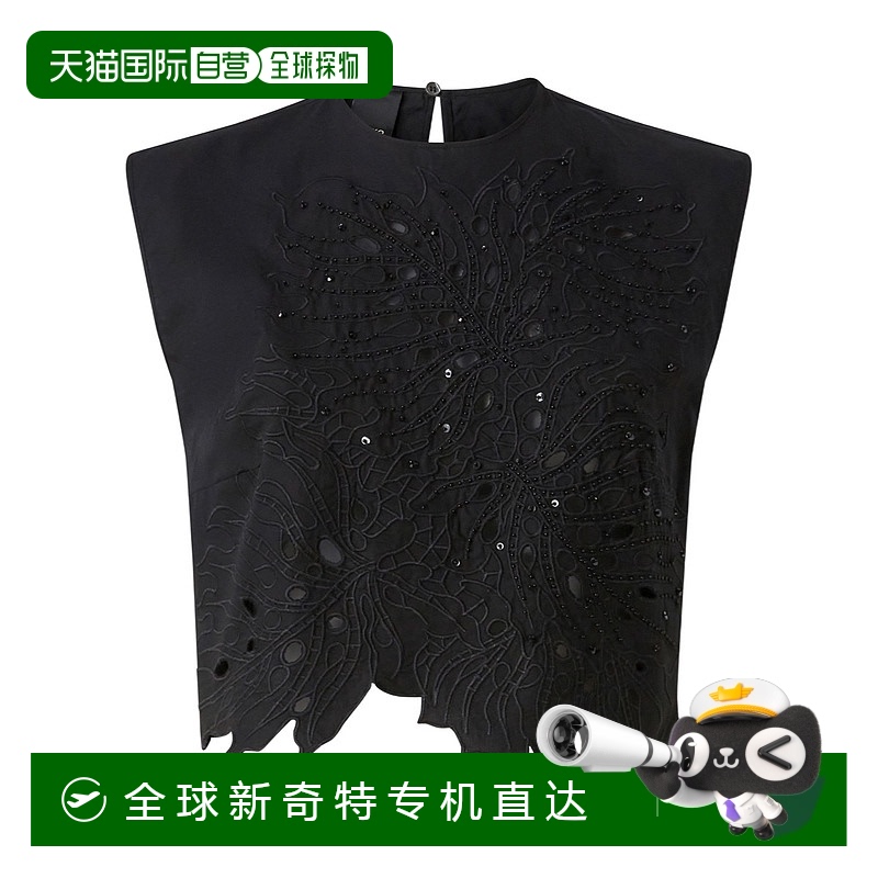 1h可退 香港直邮Pinko 品高 女士 刺绣罩衫 104850A2H0 black黑色