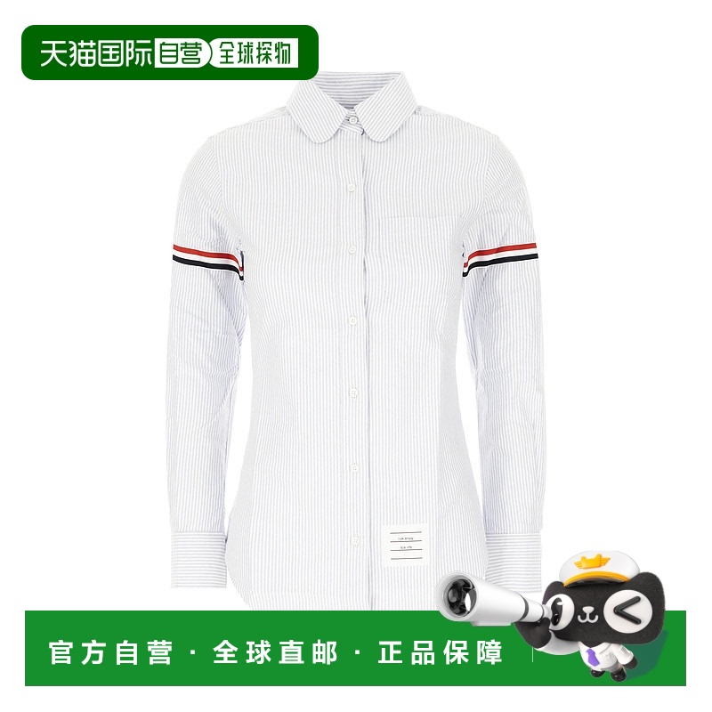 1h可退 香港直邮Thom Browne 汤姆 布朗 女士 条纹细节衬衫 FLL01