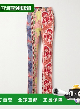 香港直邮Etro 艾特罗 女士 印花高腰直筒牛仔裤 WRNB0002AK359