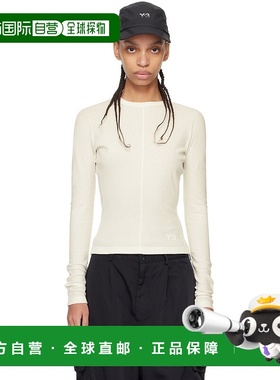 1h可退 香港直邮Y-3 女士 灰白色圆领长袖 T 恤 IV7754 beige米色