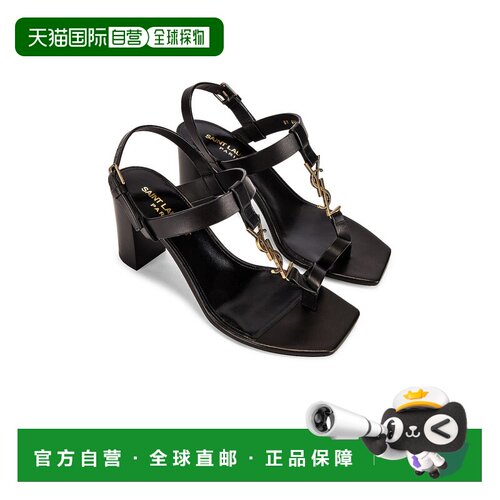 1h可退 Saint Laurent 圣罗兰 女士 CASSANDRA金色字母标高跟鞋
