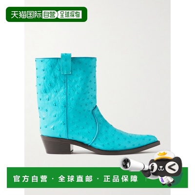 1h可退 香港直邮KHAITE 女士 Clive ostrich 刺绣短靴 F1115993