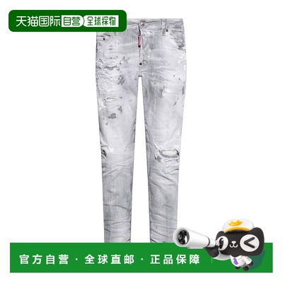 1h可退 香港直邮Dsquared2 二次方 男士 腰带环牛仔裤 S74LB1598S