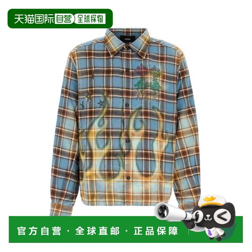 香港直邮AMIRI 男士 刺绣法兰绒衬衫 AMTOSH1187B