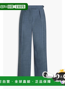 1h可退 香港直邮Maje 女士 褶裥梭织阔腿裤 MFPPA00584BLEUPETROL