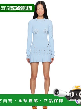 1h可退 香港直邮off-white 女士 蓝色孔眼连衣裙 OWHI110F23KNI00