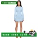 香港直邮off white 女士 1h可退 蓝色孔眼连衣裙 OWHI110F23KNI00