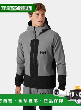 自营欧洲直邮Helly Hansen 男士灰色聚酯OdinBackcountry软壳夹克