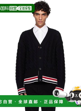 1h可退 香港直邮Thom Browne 汤姆 布朗 男士 黑色 Merino Baby C